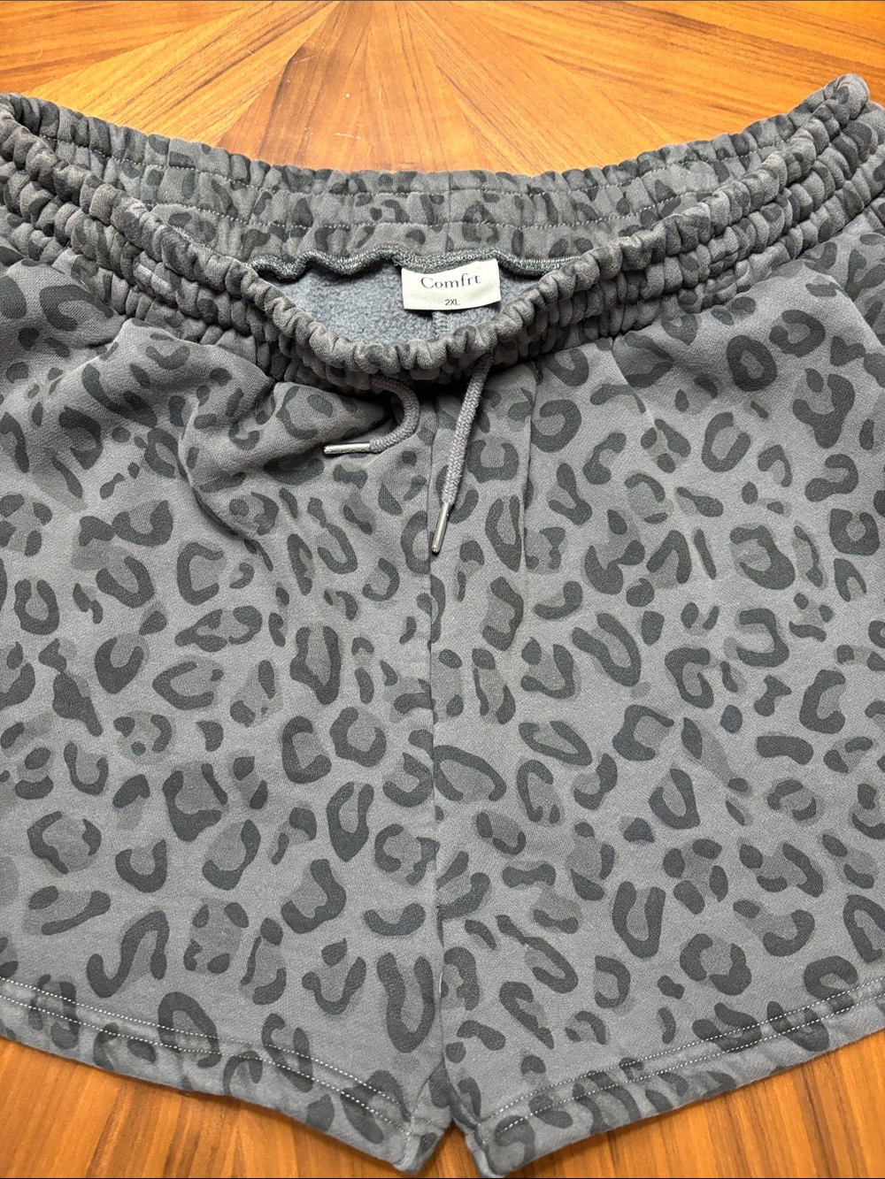 Comfit Gray Leopard Print Women's Lounge Shorts